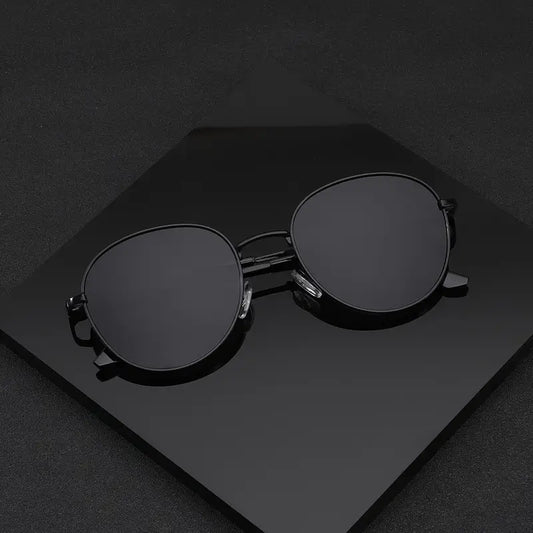 Noir Eclipse Shades – Ultra-Slim Metal Frame with Deep-Tinted Lenses