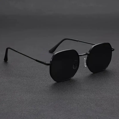 Blackout Hex Shades – Black Metal Frame with Dark-Tinted Lenses