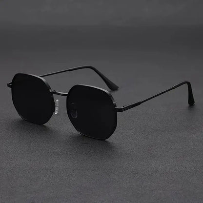 Blackout Hex Shades – Black Metal Frame with Dark-Tinted Lenses