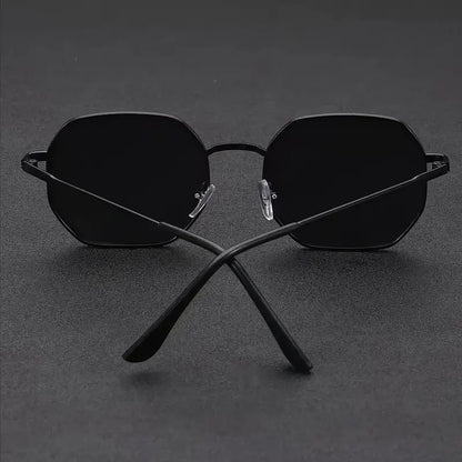 Blackout Hex Shades – Black Metal Frame with Dark-Tinted Lenses