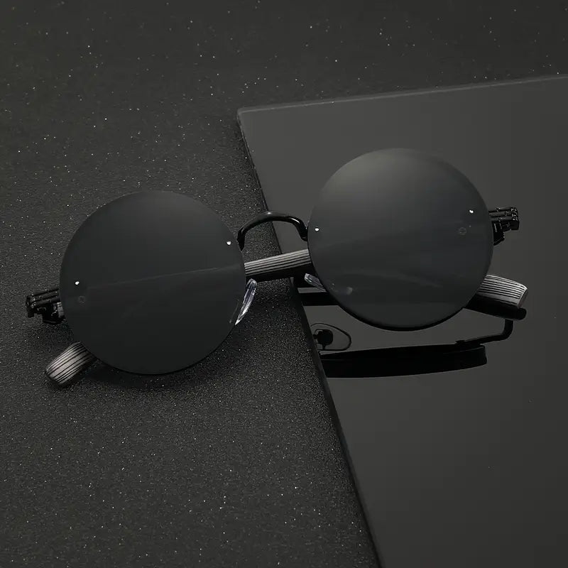 Oblivion Round Shades – Vintage-Inspired Blackout Sunglasses